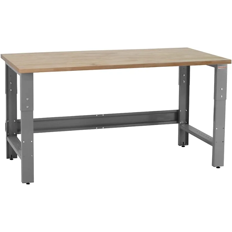 Table & Workbench: 1" Thick Particle Board Top, Height Adjustable Bench - 24" D x 48" L x 30" - 36" H - by BenchPro