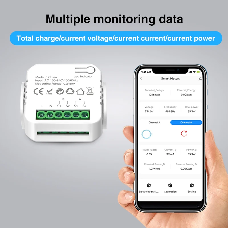 Tuya inteligente wi fi medidor de energia solar sistema fotovoltaico consumo de produção de energia medidor de monitoramento bidirecional controle app