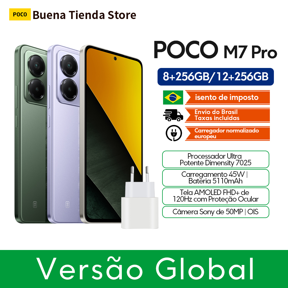 【Estreia mundial】POCO M7 Pro 5G Versão Global Dimensidade 7025-Ultra 120Hz FHD + Cuidados com os Olhos Tela AMOLED Câmera de 50MP com OIS NFC