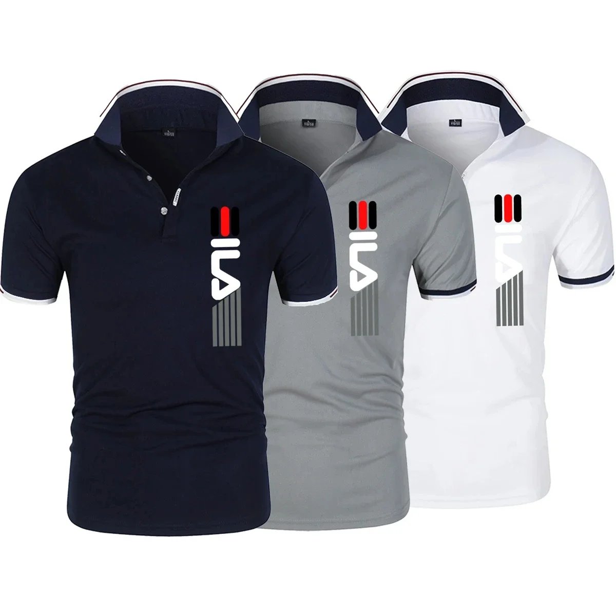 NOVEDAD DE VERANO 2025, Polo antipillin con solapa para hombre, Polo ajustado informal de manga corta con estampado de moda de negocios para hombre