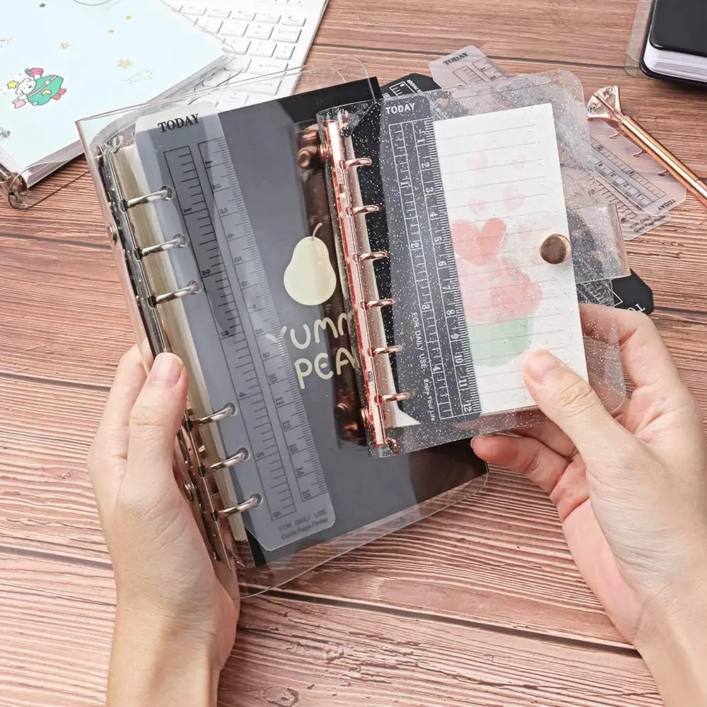1pc PVC Spacer Soft Lineal verdickt Handbuch Lesezeichen Lineal a5 a6 Lose blatt Notebook Peripherie Standard 6-Loch Skala Lineal