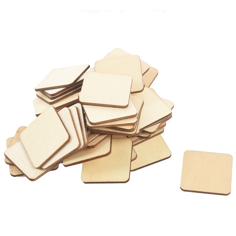 装飾木材スライス、DIY、正方形、50