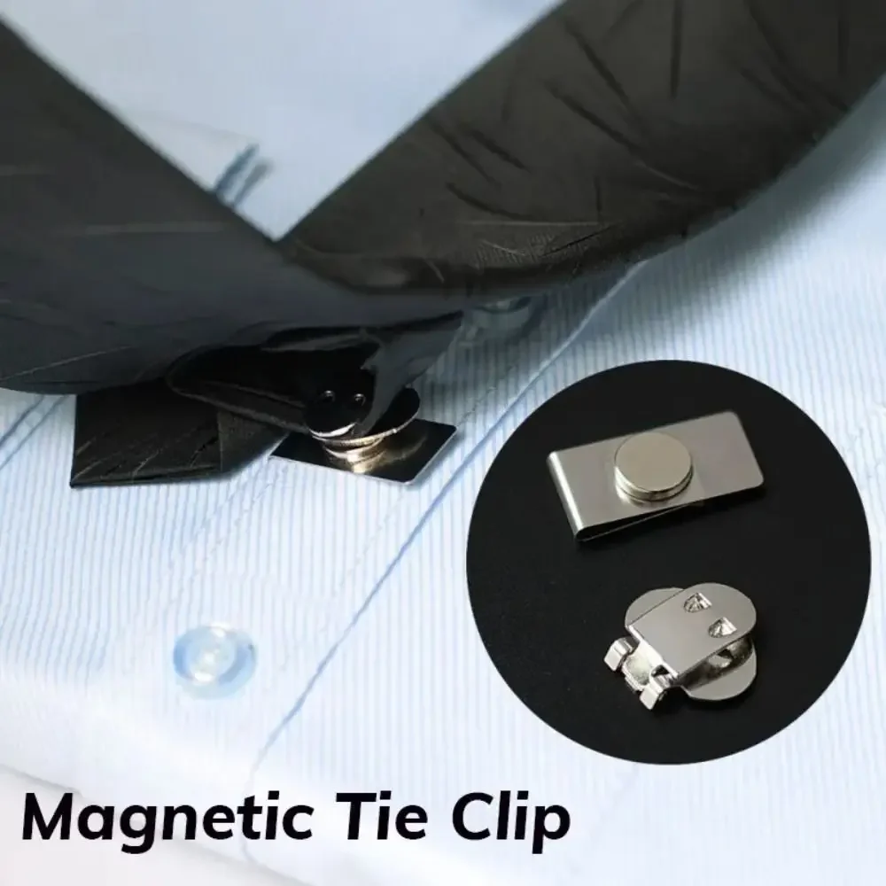 Magnetyczny niewidoczny klips do krawata automatyczna klamra mocująca przeciwzmarszczkowy uchwyt na krawaty klipsy kołnierz krawata ukryte zapięcie dla mężczyzn