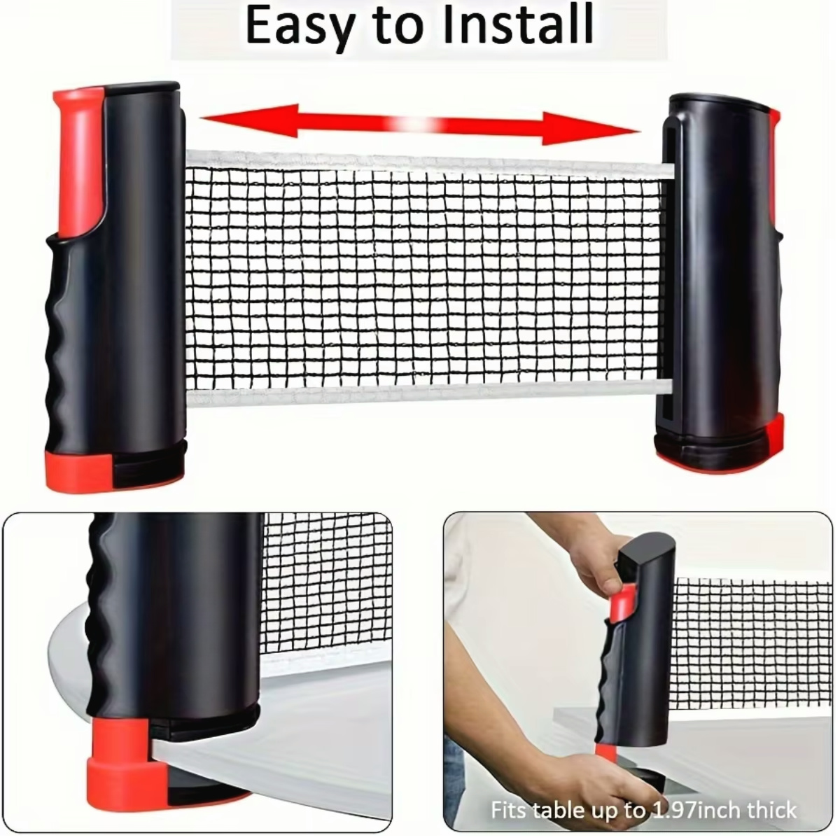 Ping Pong Paddle Set, Portable Table Tennis Set with Retractable Net & Carry Bag,40+ Pingpong Balls Indoor/Outdoor Games，gift