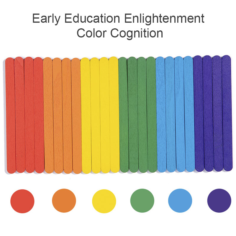 Regenboogstok voor kinderen Denkpuzzel Houten doe-het-zelf-ijsstokpuzzel Uitdagingstafelspellen Montessori Educatief speelgoed