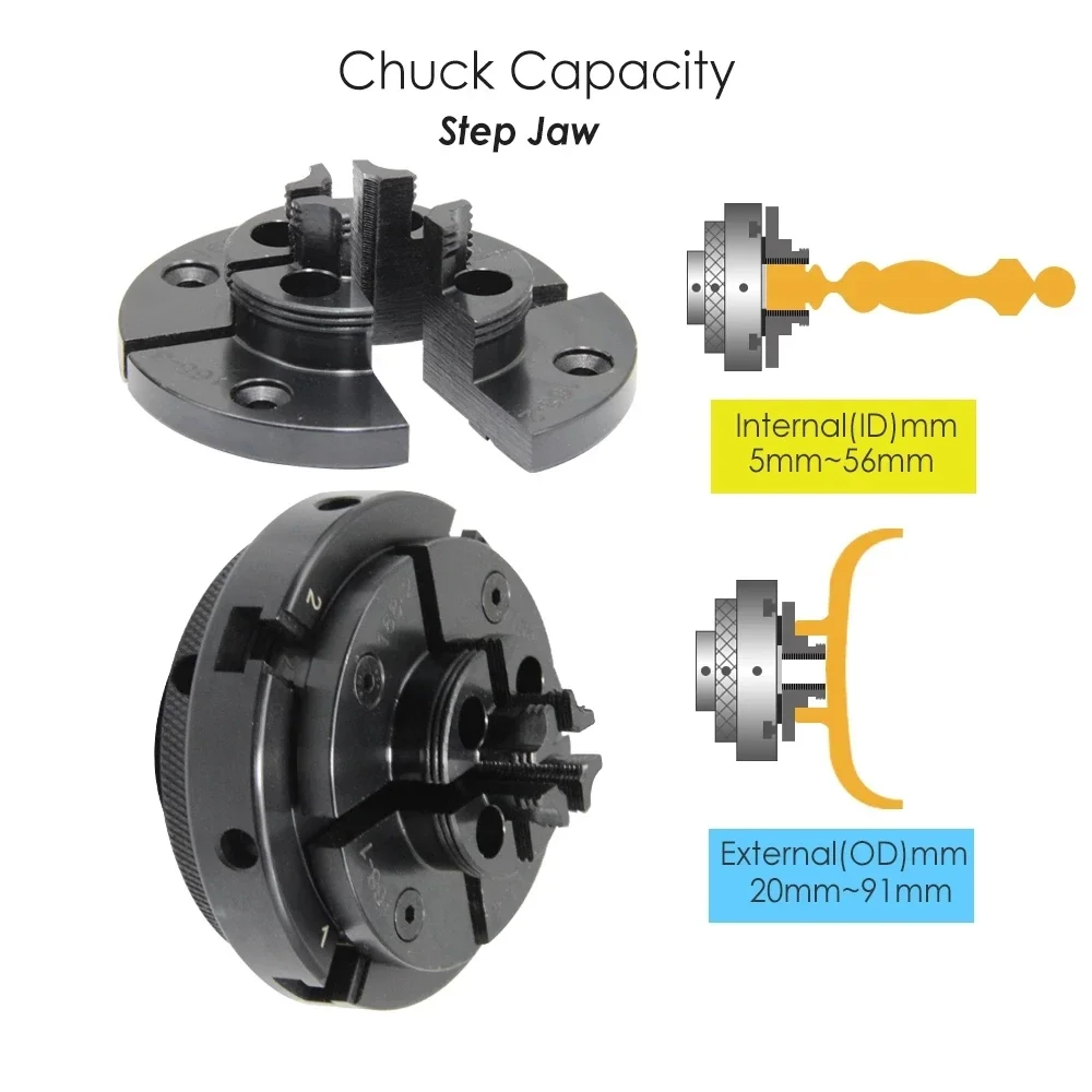 Step Jaw for 4" 100mm Wood Lathe Chuck M33 M18 1 Inch 4-Jaws Self Centering Woodworking Machine Tools Accessories