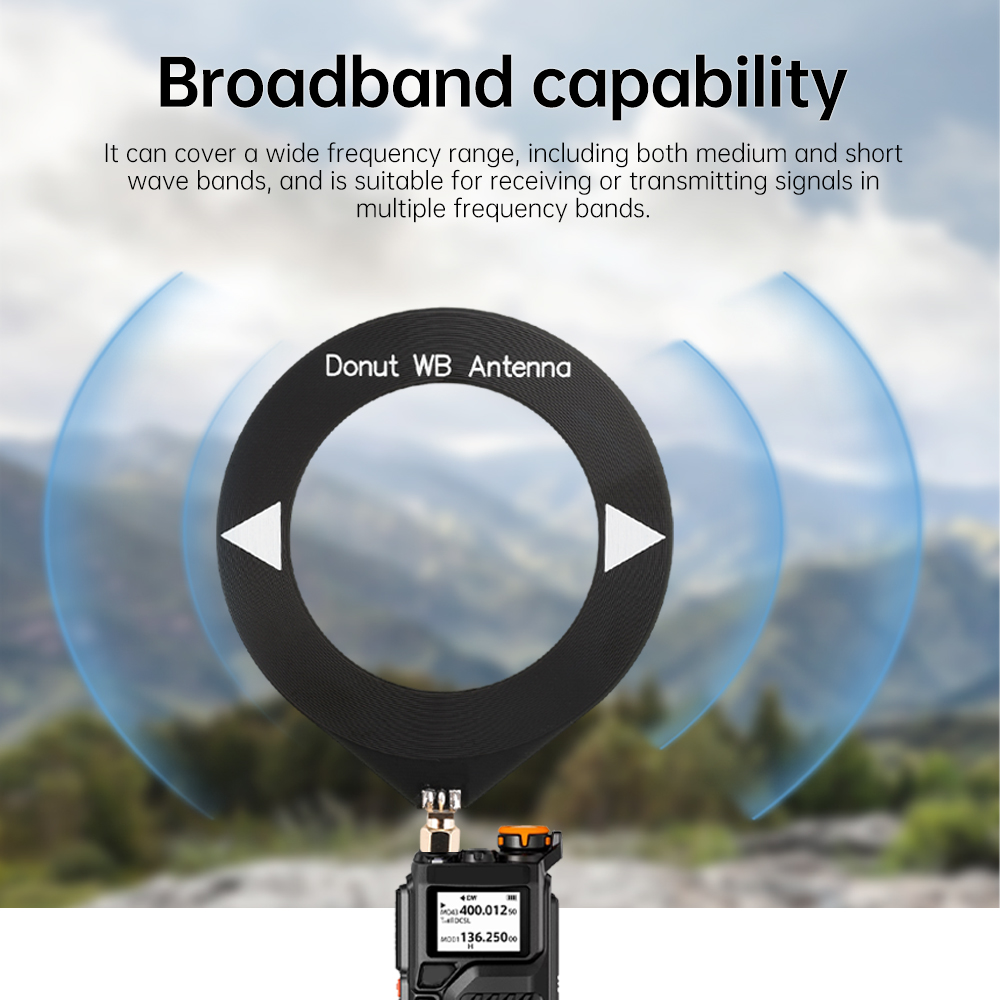 10k-180MHz Donut Breitbandempfangsantenne 4-24MHz SW Kurzwellenantenne 500-2000kHzAM Mittelwellenantenne Schleifenantennenmodul