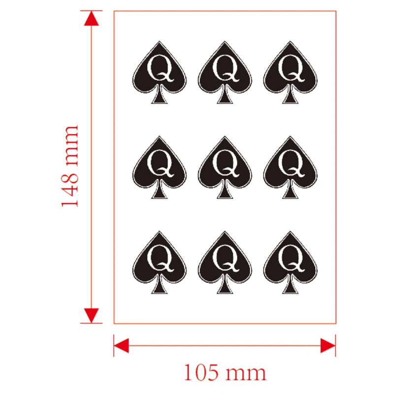 Q de pique tatouages imperméable temporaire tatouage autocollants Tatouage point faux Tatoo Art corporel Flash tatouage henné Tatoo hommes