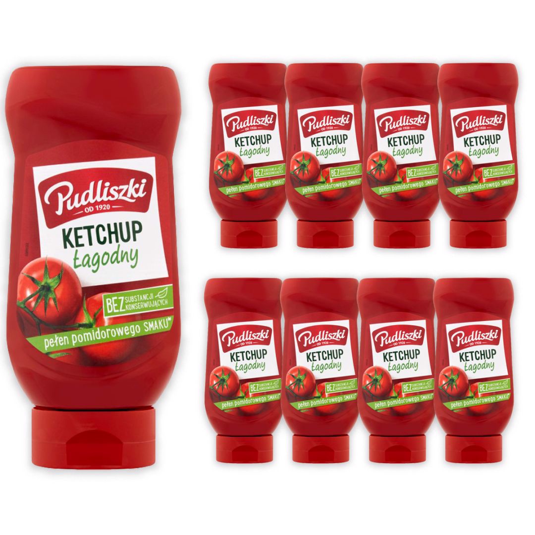 Pudliszki Ketchup łagodny 480 g x 8 sztuk
