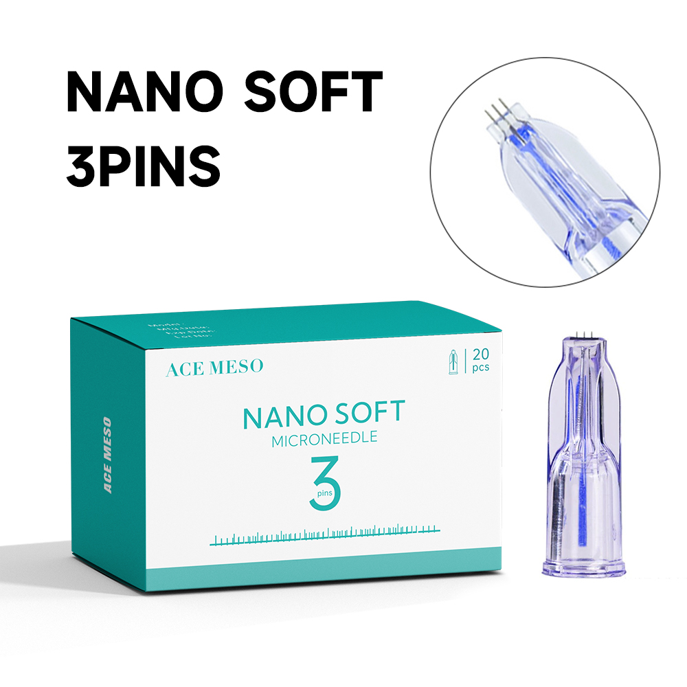 Micro Needle Professional Nanosoft 3Pin Nadeln Einweg-Sterilpaket 0,6/1,0/1,2/1,5 Handgefüllte drei Nadeln