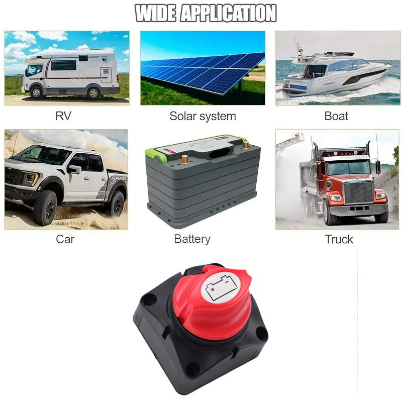 Auto Batterij Disconnect Switch 2 Positie 2 Pin M10 Batterij Aansluitschakelaar voor Boten Auto's Vrachtwagens Campers Trailers