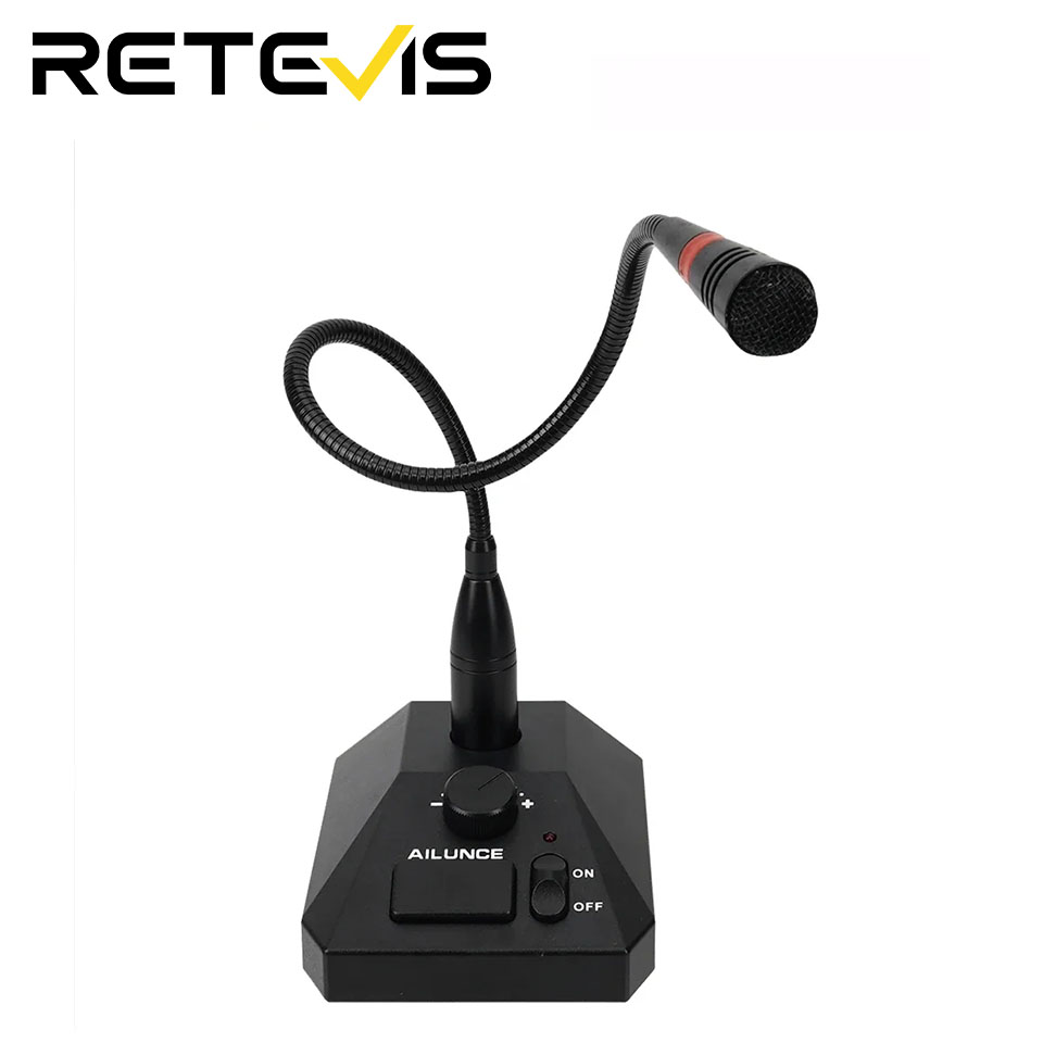 Retevis Aliunce SM01 Desktop-Mikrofon für Walkie Talkie RT622 RT3S HD1 RA685 RT95 Zwei-Wege-Radio Handmikrofon 2pin / GP328plus