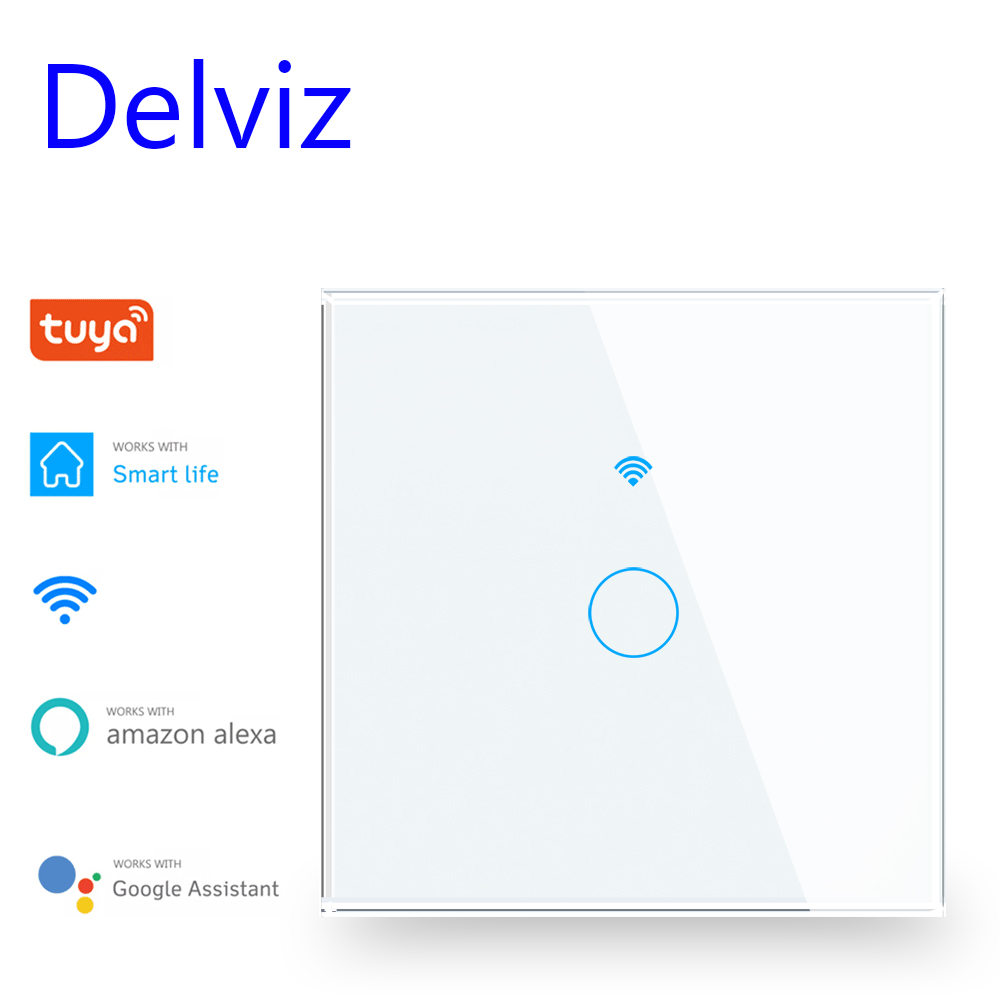 Delviz Soket Daya USB Tipe C, Port Usb Isi Daya Cepat, Panel Kaca Kristal, Outlet 16A STANDAR UE, Sakelar Pintar Lampu Dinding WiFi