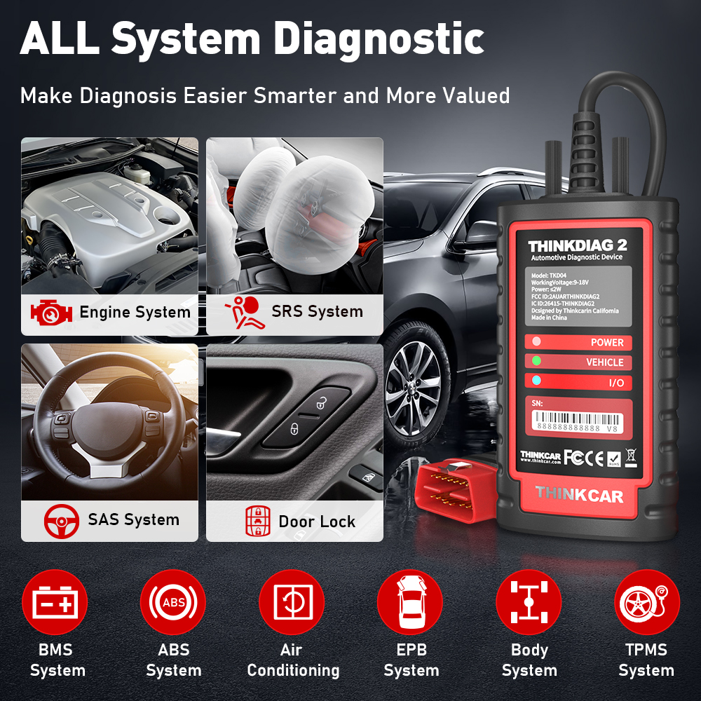 THINKCAR THINKDIAG 2/KINGBOLEN Ediag Plus CAN FD Alle Systeme 15 Reset-Dienste ECU-Codierung OBD2-Scanner Autodiagnosetool
