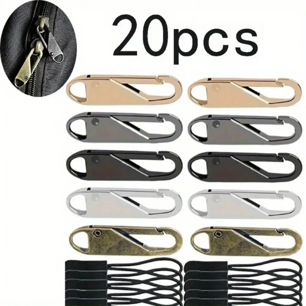 20 stücke Zipper nähen Pull Ersatz Abnehmbare Zipper Pull Tabs Für Gepäck Kleidung Jacken Rucksäcke Stiefel Geldbörse Handtasche Mantel