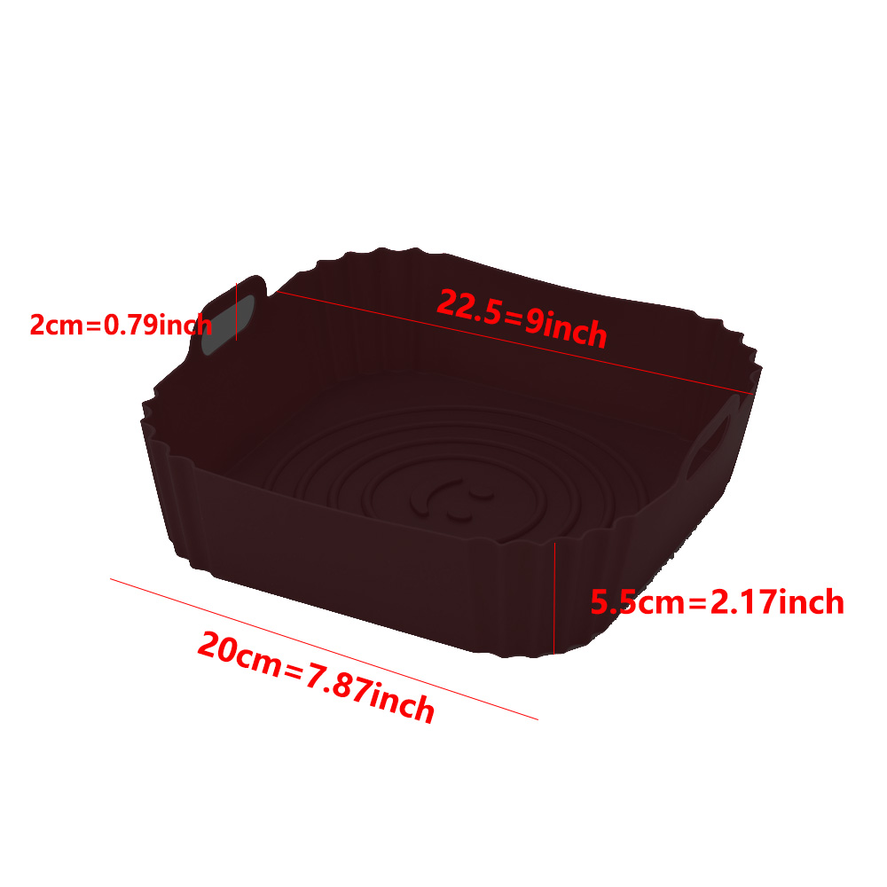 Freidoras de aire de silicona de 22cm, bandeja para horno, Pizza, pollo frito, cesta de silicona, accesorios reutilizables para revestimiento de sartén