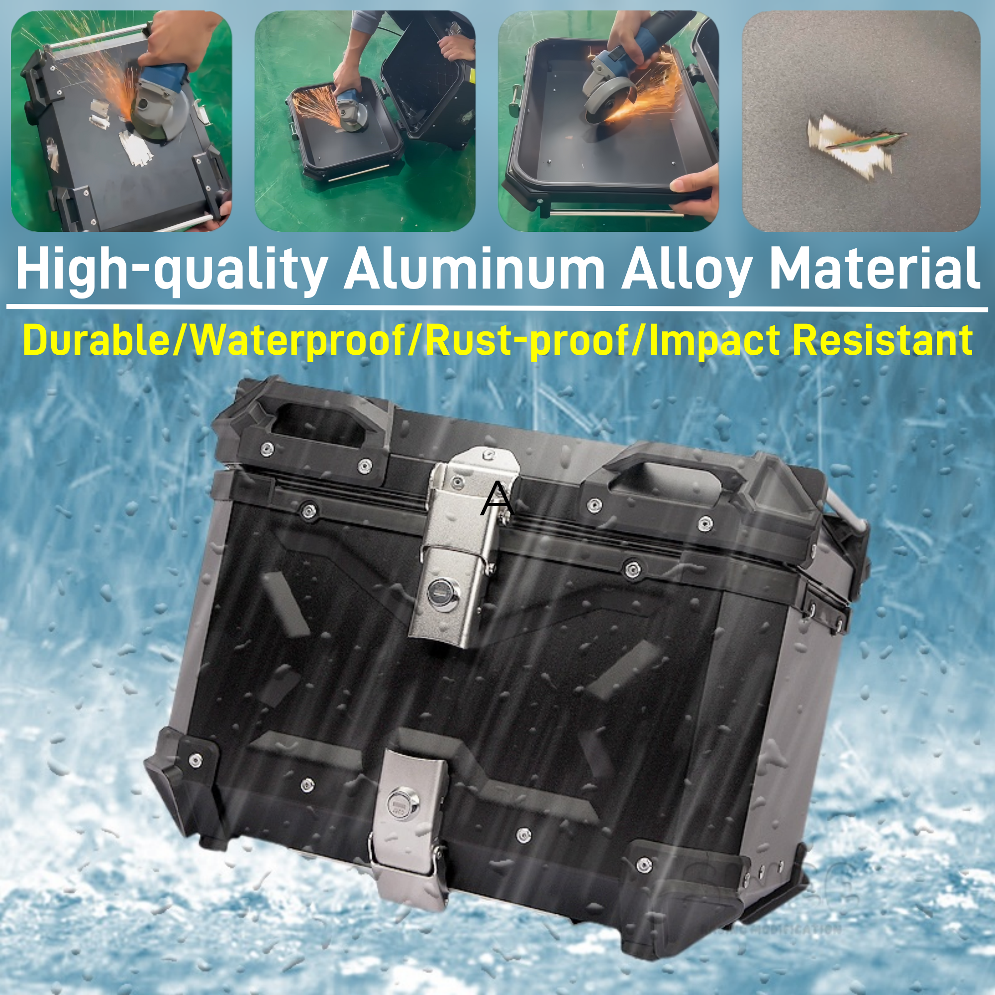 45L,55L,65L Aluminium Motorrad Top Case Helm Box Wasserdichte Motorrad Stamm Schwanz Box Hinten Gepäck Fall Quick Release Werkzeug Box
