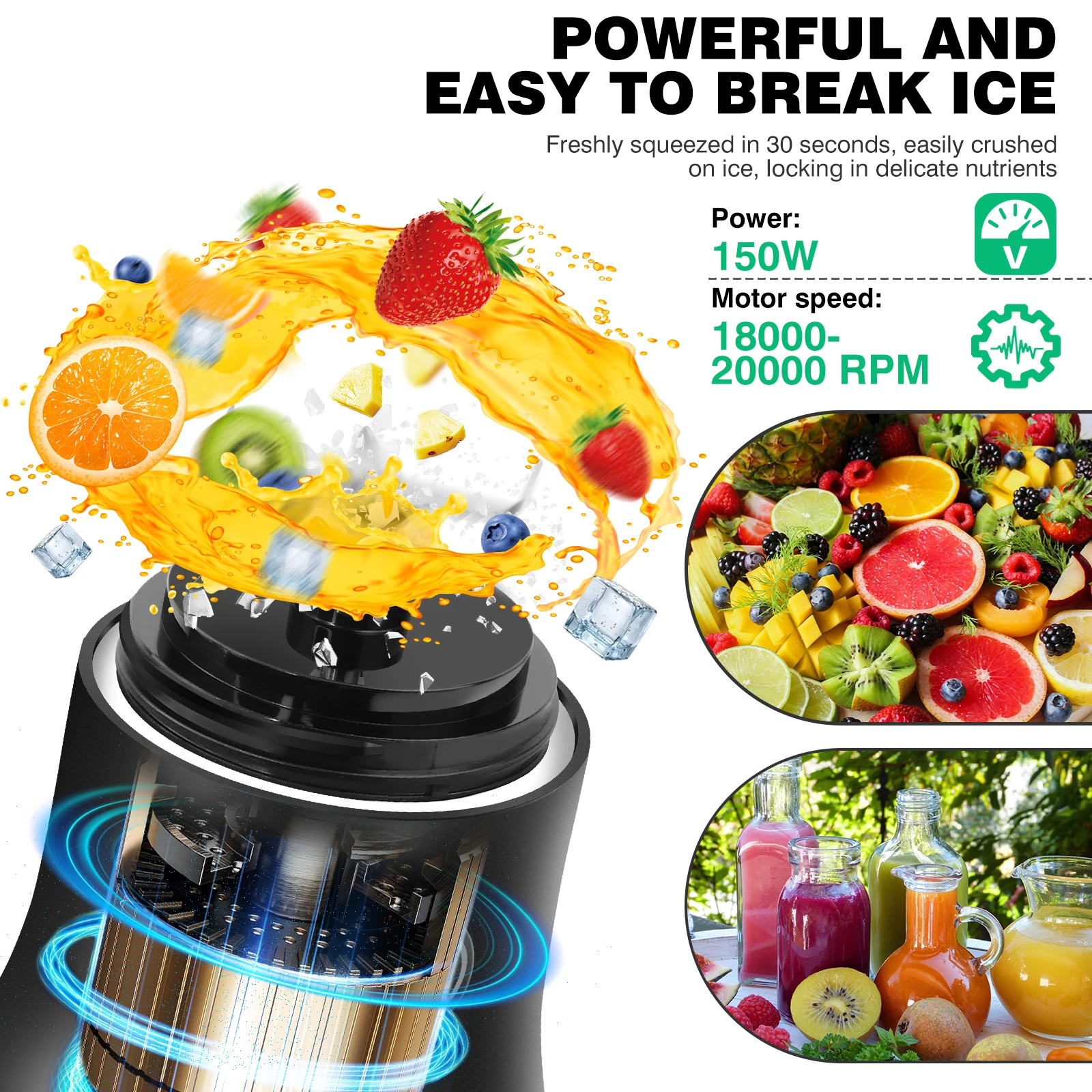 600 ml tragbarer Mini-Mixer, wiederaufladbarer kleiner Smoothie-Mixer über USB, Reise-Mixer mit großer Kapazität, tragbare Smoothies, Mischung aus Eis