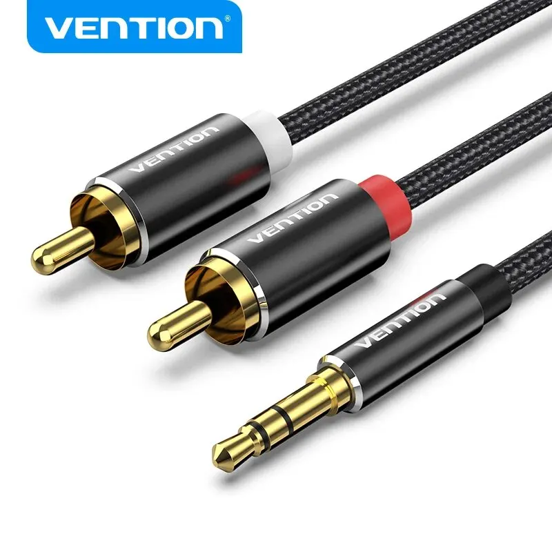 Vention RCA-Kabel 3,5 mm auf 2 RCA-Splitter RCA-Buchse 3,5 Kabel RCA-Audiokabel für Smartphone-Verstärker Heimkino AUX-Kabel RCA
