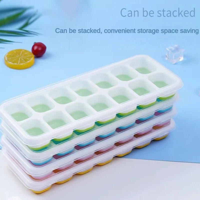 14 ตาราง Ice Cube ถาดแม่พิมพ์ซิลิโคน Square Ice Cube ถาดแม่พิมพ์ Ice Cube Maker ปลอดสารพิษทนทานบาร์ผับไวน์น้ําแข็งบล็อก Maker.
