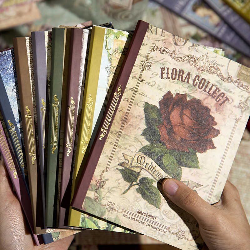 Yoofun 40 Unrepeated Large Size Vintage Material Paper Double Sided Material Book Retro Scrapbooking Journaling Decor Stationery