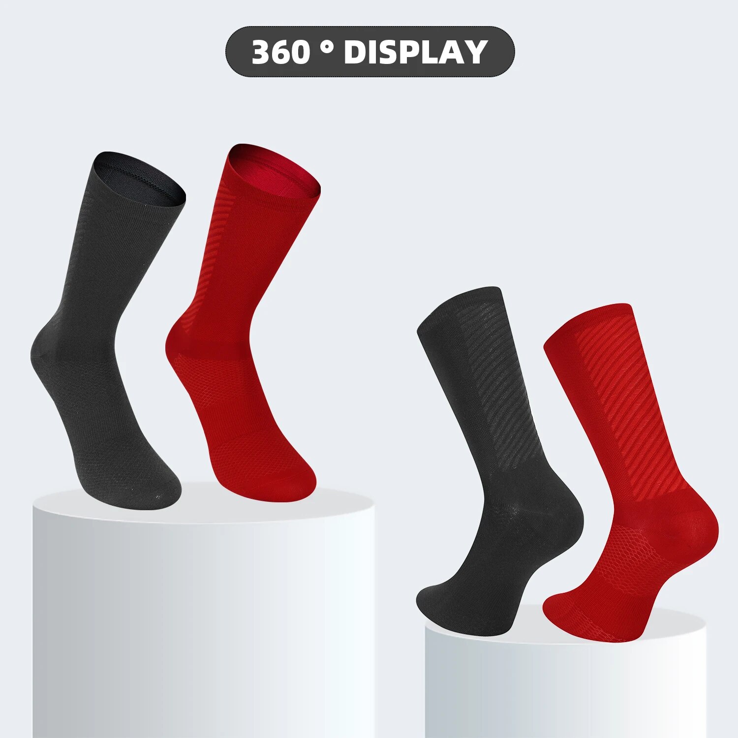 5 Paar Fahrradsocken für Herren und Damen, atmungsaktiv, Crew-Fahrrad-Laufsocken, modisch, Kompression, Klettern, Reisen, Wandern, Socken