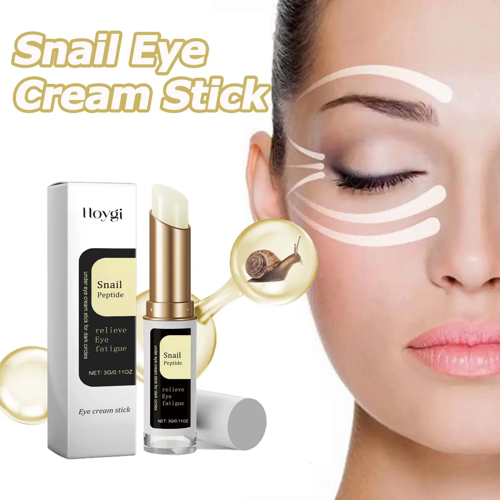 Creme para os olhos de caracol, colágeno, desbota linhas finas, rugas, clareador, olheiras, firmador, bolsas para os olhos, inchaço, hidratante, creme para os olhos