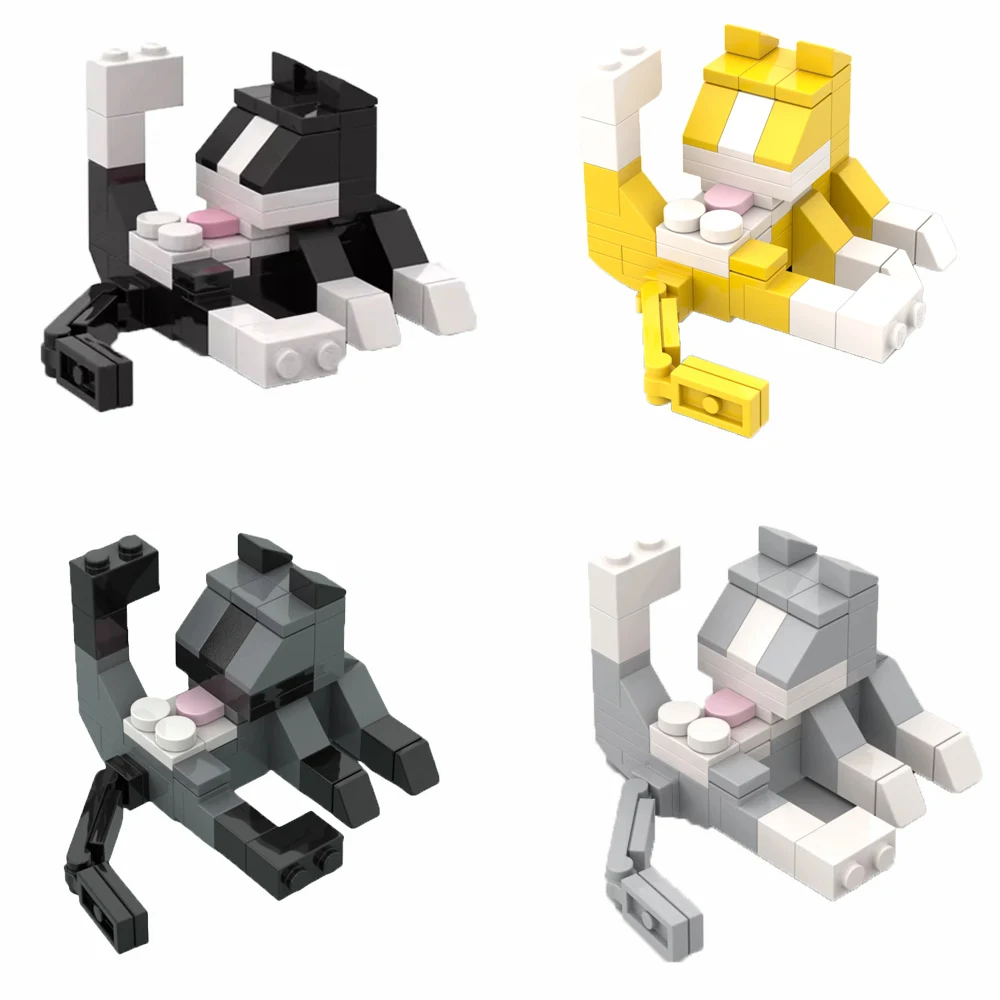 MOC City Cat Animal Series Building Blocks Kids Educational Toys, Creative DIY Gift for Birthday