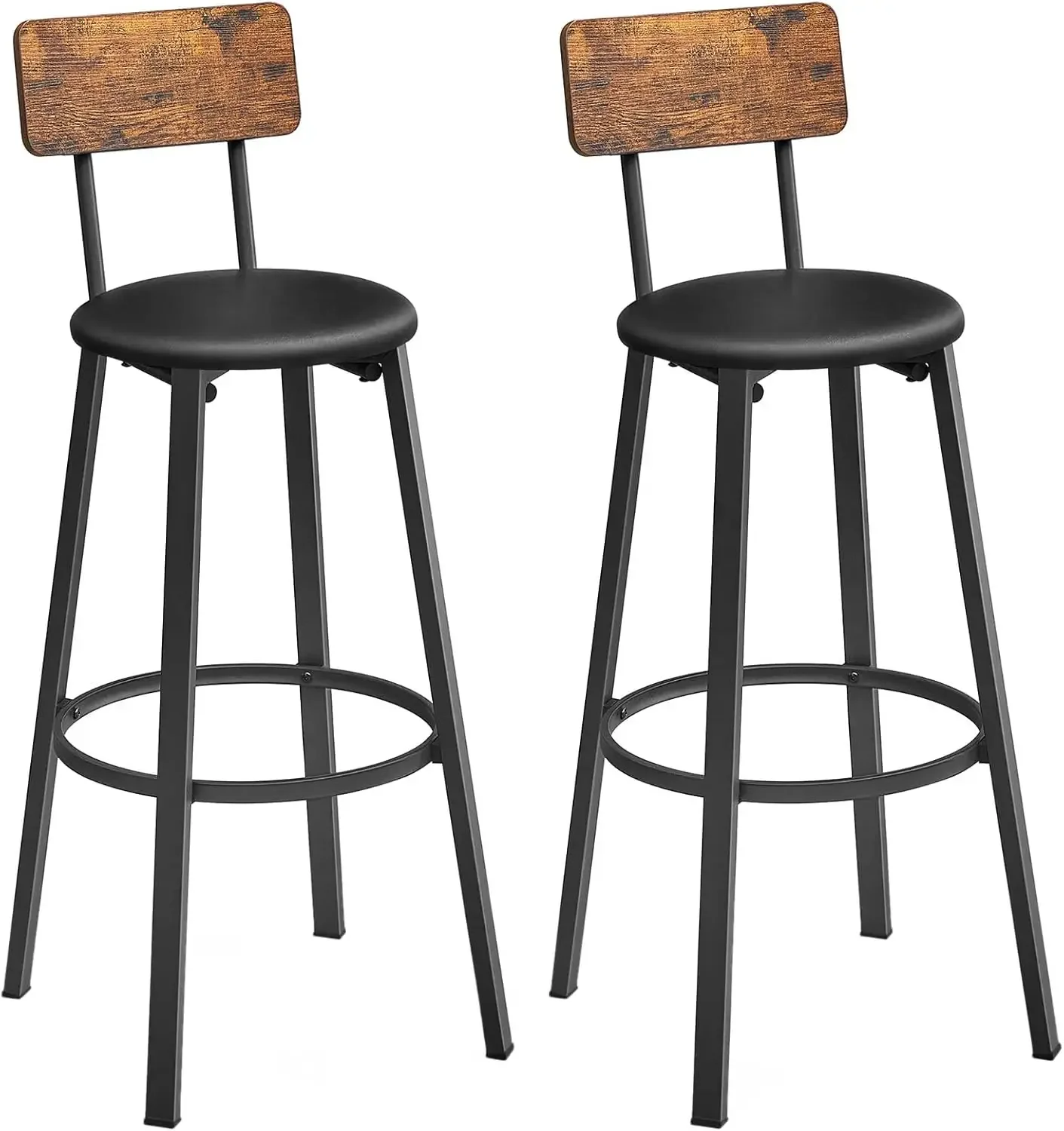Zeitbegrenzter Rabatt-Taburetes de Bar, Tapizados PU, Taburete Alto con Reposapiés, Montaje Simple, Industrial, para Cocina, C