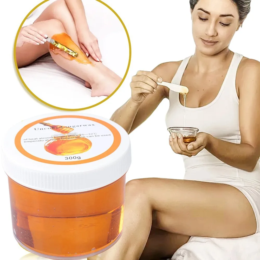 300g Honey Depilatory Wax for Hair Removal Gentle Adhesion Easy Application Suitable for All SkinTypes Gentle Depilation