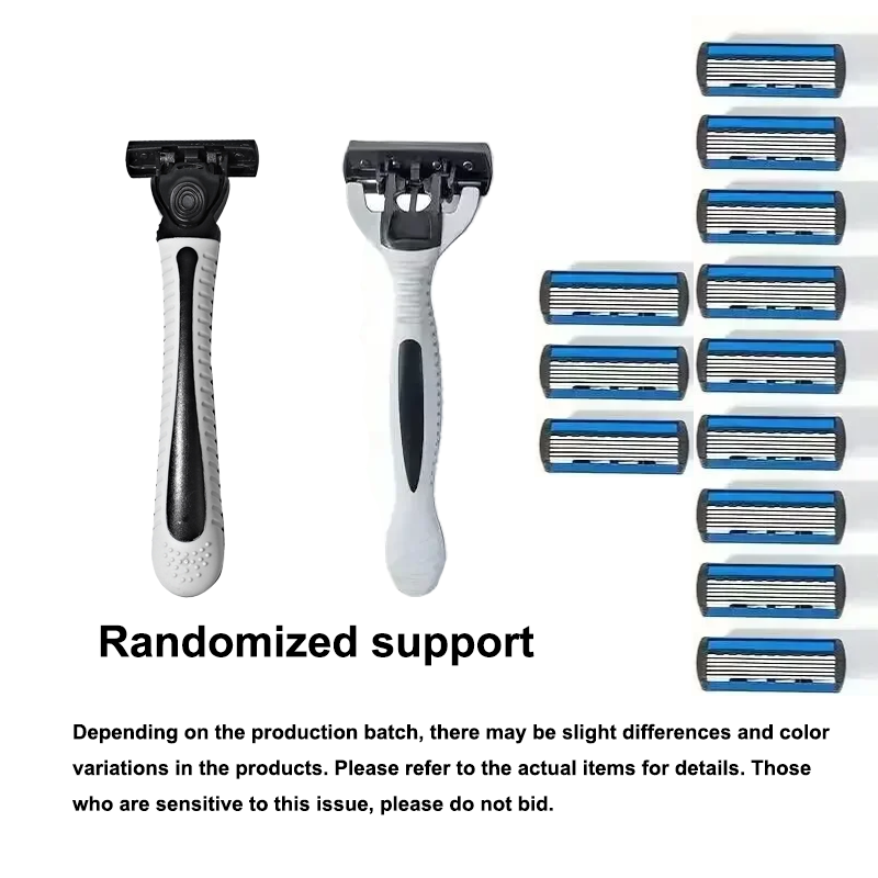Men's Safety Razor Manual Stainless Steel 6-Layer Blade Hair Removal Tool Replaceable Razor Head Grooming Kit