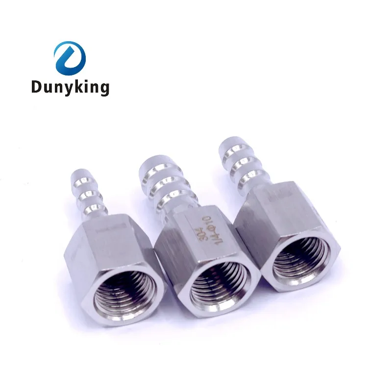 ท่อ Barb Tail 6/8/10/12/14มม.SS304สแตนเลสท่อ1/8 "1/4" 3/8 "1/2" BSP หญิง Connector Joint Coupler Adapter