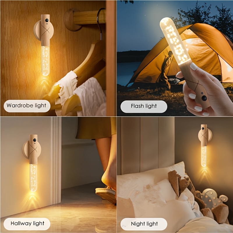 Luz nocturna con sensor de movimiento, aplique de pared con pilas para interiores, pasillo inalámbrico magnético, sala de estar, dormitorio, escalera, pasillo