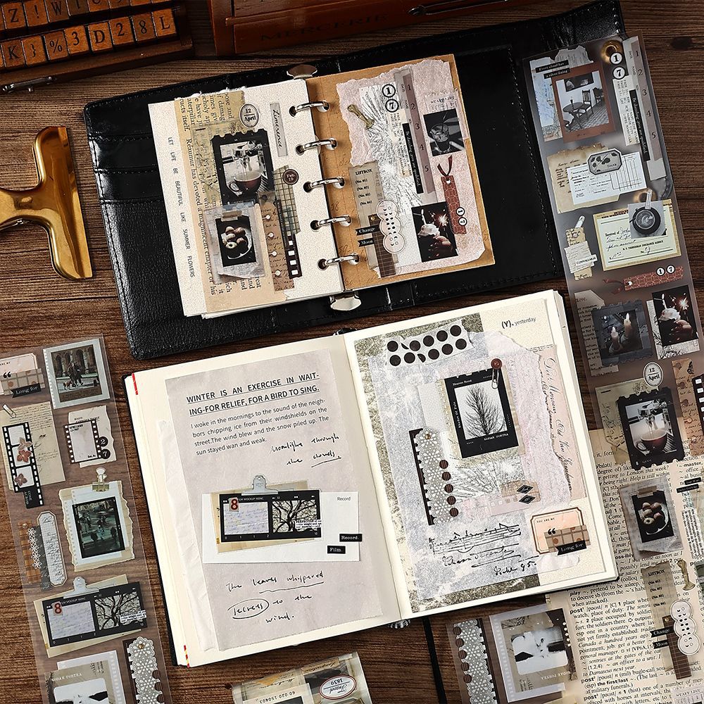 1pcs/1lot Decorative Adhesive Tapes  Image Poetry Junk Journal DIY Paper Japanese Masking Scrapbooking Stickers