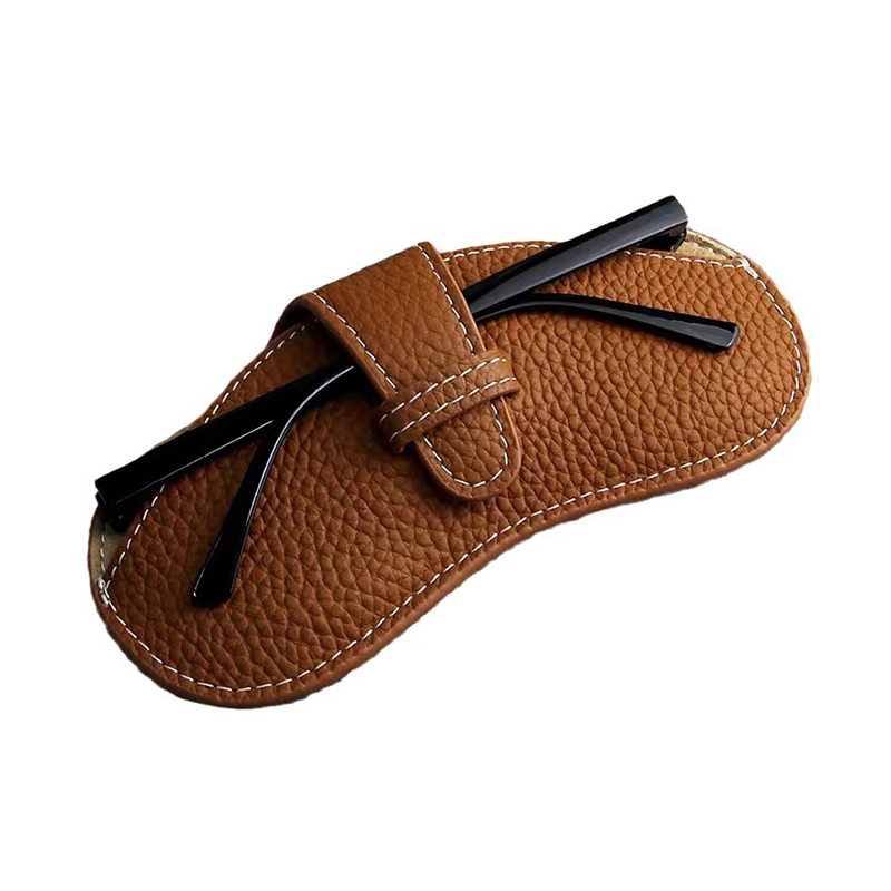 PU 가죽 휴대용 안경 가방 선글라스 보관 가방 남자와 여자 자동차 안경 보호 커버 Anti-crushing 안경 클립