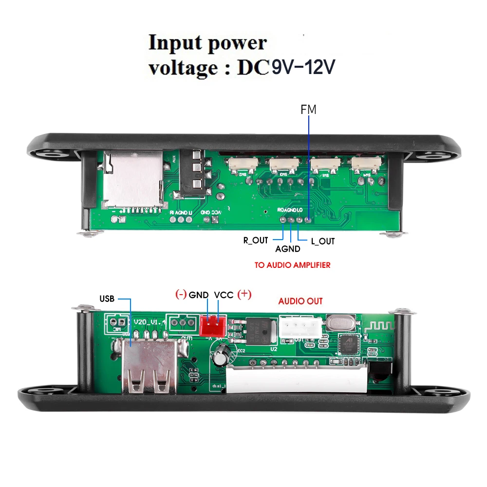 KEBIDU 9V 12V Auto Radio Stereo MP3 WMA Decoder Board Audio Modul USB TF Radio Bluetooth Drahtlose MP3 Player Mit Fernbedienung