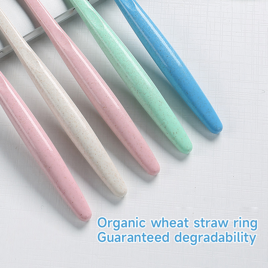 10PCS manual toothbrush with macaron colored fine thread, bamboo charcoal soft fur for deep cleaning, suitable for adults