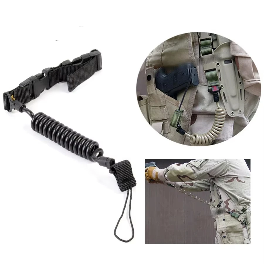 Cordão telescópico para arma, cordão para pistola de mola, cinto para arma, corda, acessórios de caça