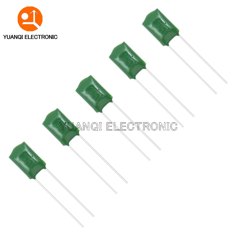 50 Uds 100V condensador de película de poliéster 330PF 470PF 560PF 102 222 472 103 223 333 473 104 1NF 2.2NF 10NF 22NF 47NF 100NF 0,1 UF