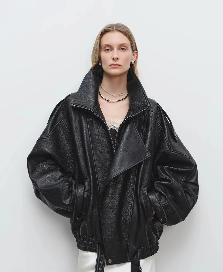 Mauroicardi primavera oversized preto macio jaqueta de couro do plutônio dos homens cinto manga longa designer luxo roupas moda europeia 2025