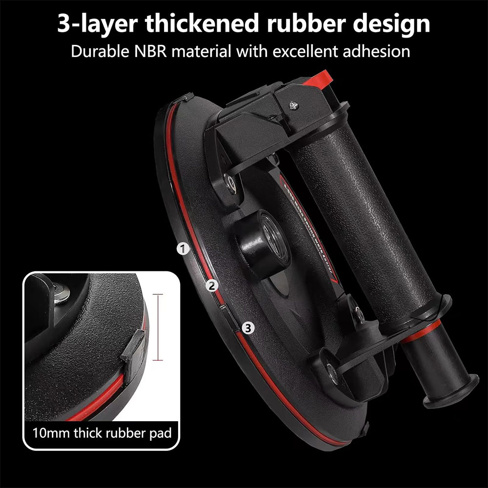 Podofo 2 uds ventosas de vacío 8 "/20,4 cm ventosas de vidrio de mano de alta resistencia 800 LBS elevador de vidrio con manómetro