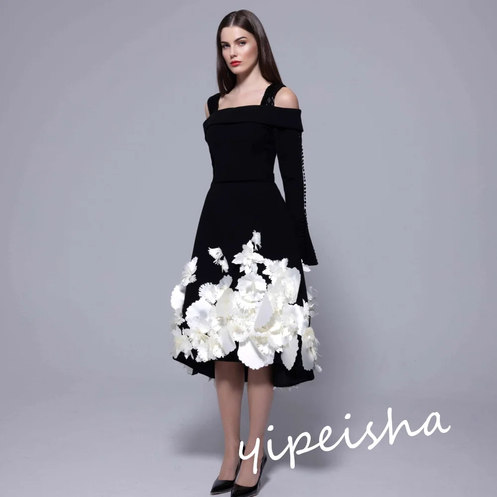 Personalizado jiayigong clássico estilo moderno formal noite fora do ombro a linha apliques vestidos de ocasião sob medida