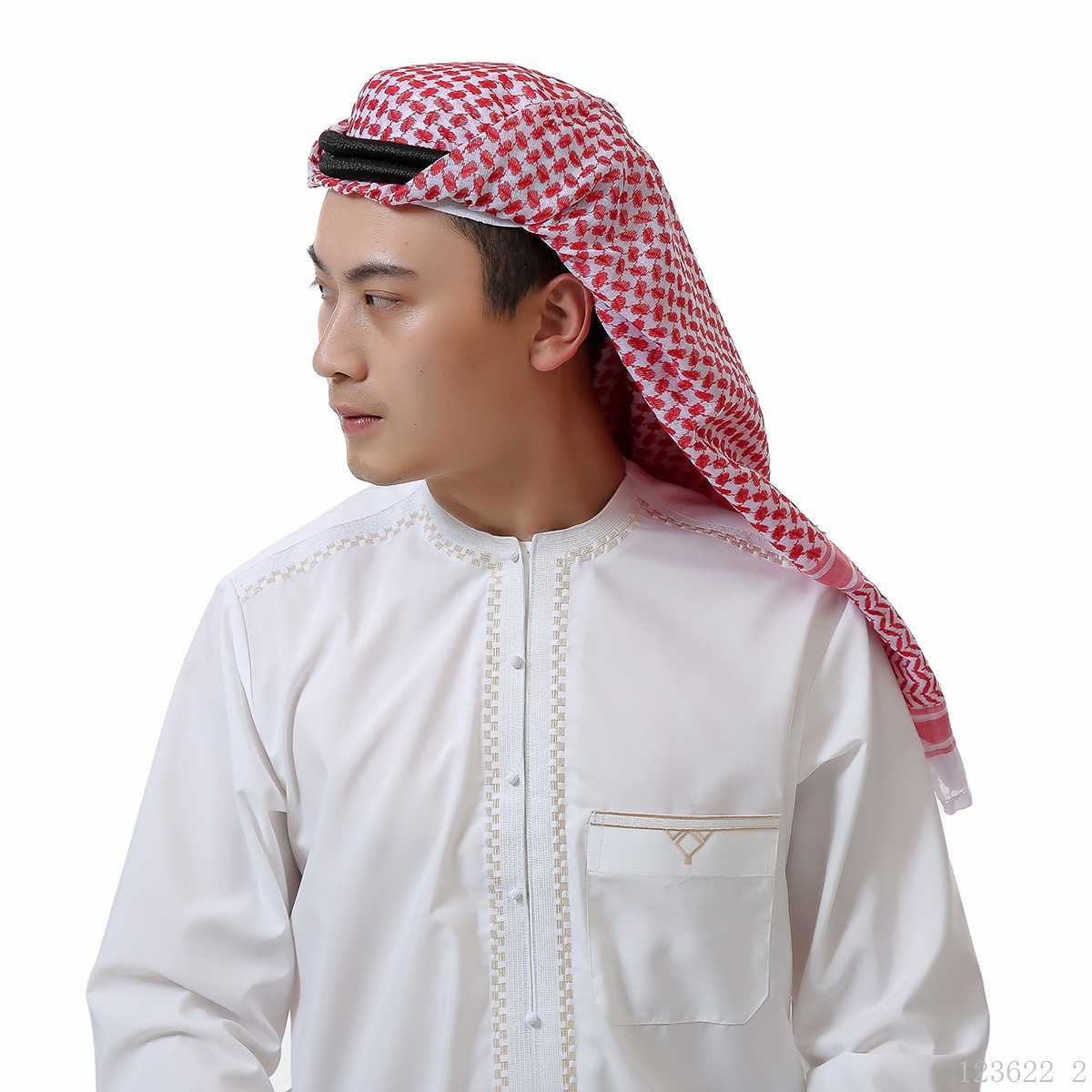 Lenço masculino Arábia Saudita Lenço masculino Dubai Xale longo masculino após faixa de cabeça