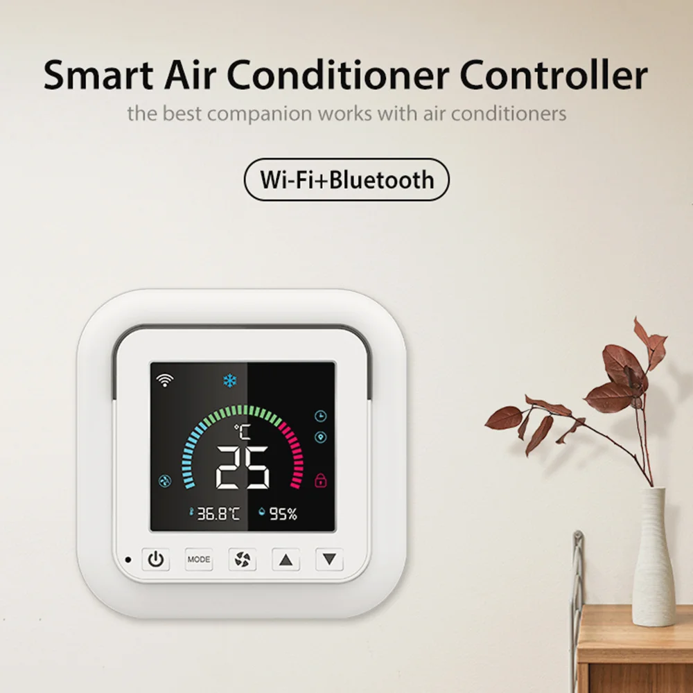 Smart Tuya WiFi Thermostat Air Conditioner IR Temperature Humidity Infrared LCD  Control Touch Screen USB Power Google Home Alex