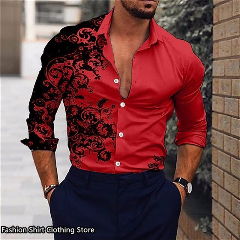 Camisa clásica de manga larga para hombre, camisa hawaiana de estilo holgado, informal, de moda, talla grande 6xl, 9 colores