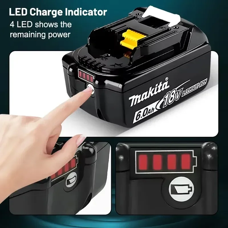 Véritable batterie Makita 18v avec chargeur Lithium-Ion Rechargeable pour outil électrique BL1880 BL1850 BL1860B LXT400 Makita.