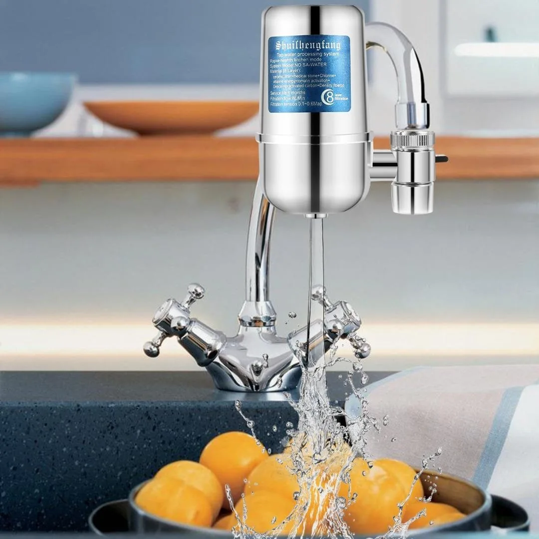 Faucet Water Filter Faucet Mount Water Filtration System เครื่องกรองน้ําในครัวเรือน เครื่องกรองน้ําประปา ลดคลอรีน
