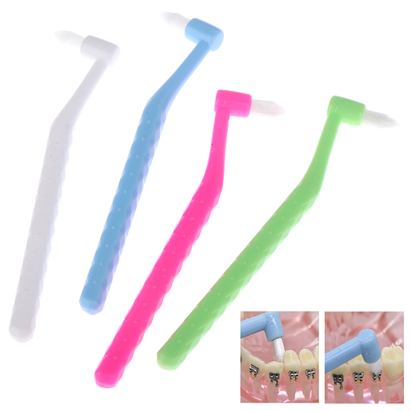 Cepillo Interdental de ortodoncia, cepillo de dientes suave de un solo haz, herramienta de cuidado bucal, pelo suave de cabeza pequeña, 1 ud.
