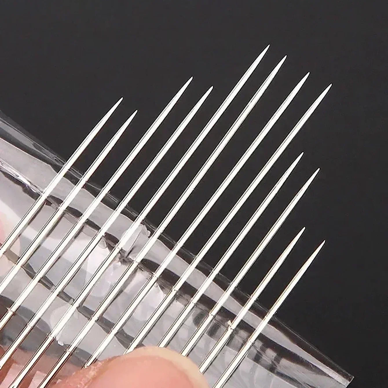 ด้านข้างตาบอดเย็บเข็มสแตนเลสผู้สูงอายุเข็มเย็บมือเย็บ Pin DIY Home Self Threading เข็ม Thi