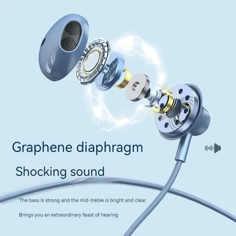 Auriculares de graves pesados HIFI 9D, auriculares con cable auxiliar de 3,5 MM, auriculares estéreo envolventes tipo C con micrófono para Samsung, Xiaomi y Huawei
